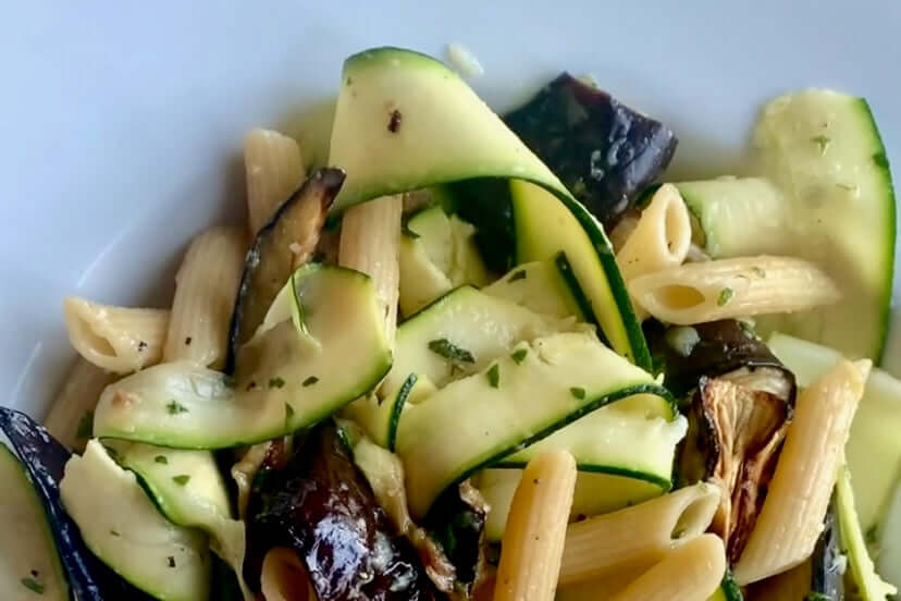 Eggplant Zucchini Pasta