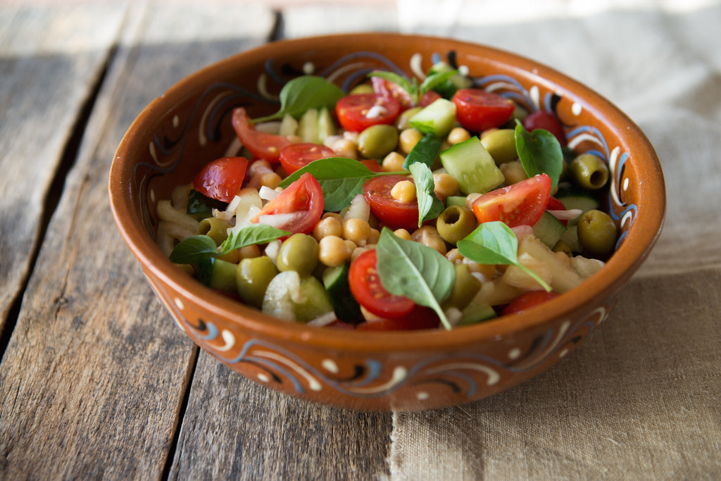 Chick pea salad with preserved lemon and green olives