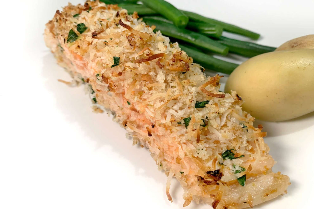Salmon Preserved Lemon Coconut Panko Crust